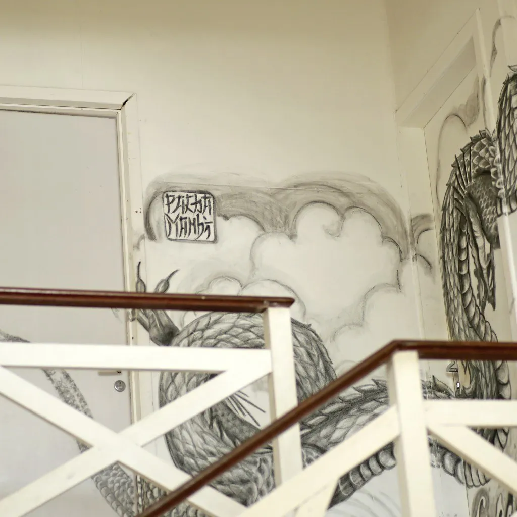 Mural painted on the staircase