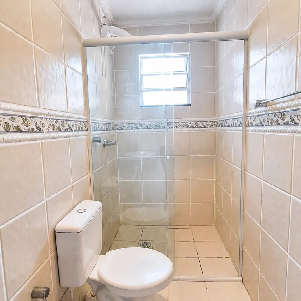 Private bathroom with glass shower